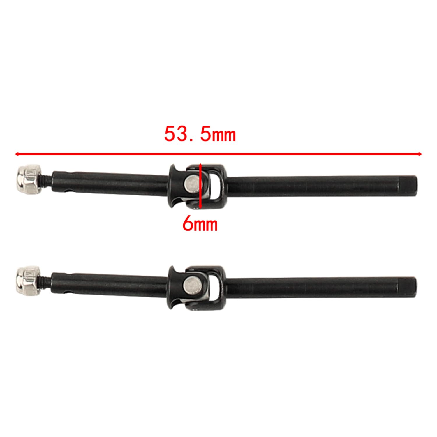 RZXYLRC 2PCS Steel Front Straight Axle CVD Drive Shaft for 1/24 RC Crawler Car Axial SCX24 Deadbolt C10 Gladiator Bronco Wrangler Model Upgraded Part (Extended Version(53.5mm))