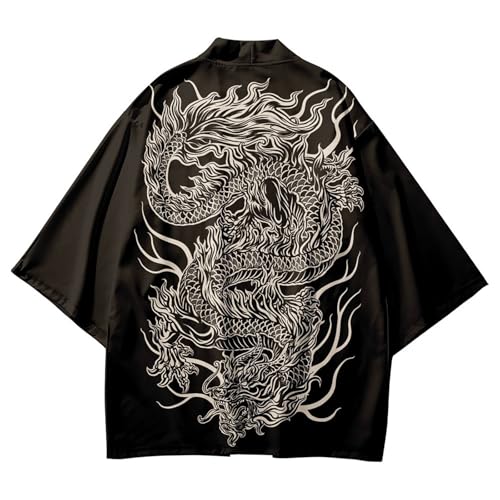 Image of Women's and Men Kimono Cardigan Japanese Long Sleeves Lightweight Open Front Coat Tops