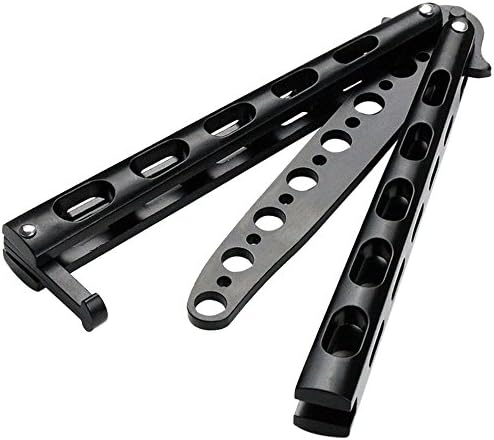 Butterfly Knife Trainer, Practice Comb Unsharpened Blade Black