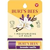 Burt’s Bees Lavender Vanilla Moisturizing Lip Balm, Flavorful Lip Balm Provides 12 Hour Moisture, 100% Natural Origin, Responsibly Sourced Beeswax, 0.15 Ounce Tube