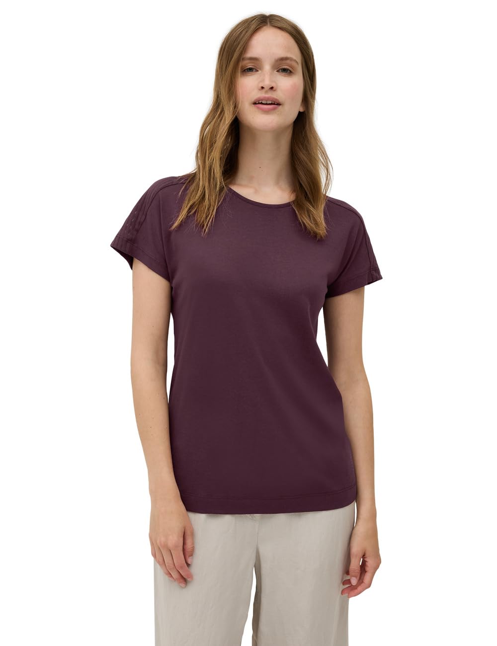 Cecil Women's 3227043 Shirt with Burnout Details, Mulberry Red, M