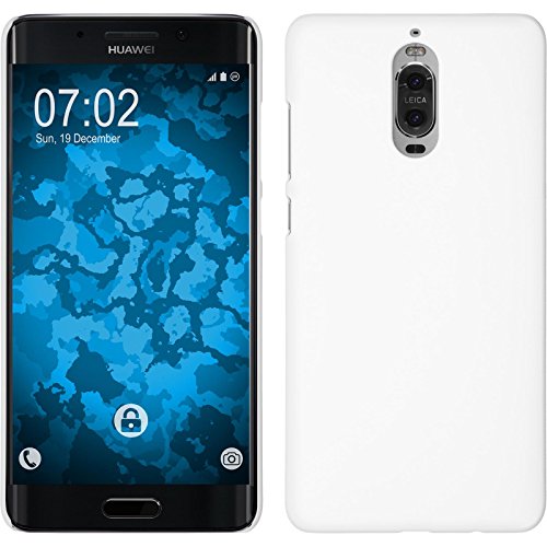 PhoneNatic Hülle kompatibel mit Huawei Mate 9 Pro - Hülle weiß gummiert Hard-case + 2 Schutzfolien