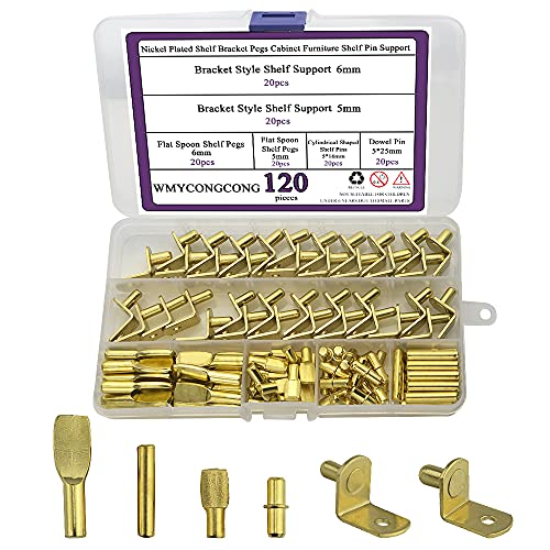 WMYCONGCONG 120 Pcs 4 Styles Shelf Bracket Pins Assortment Kit