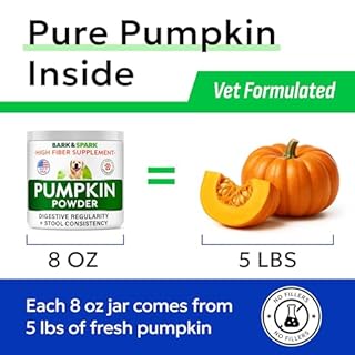 Pumpkin Powder for Dogs - Powdered High Fiber Supplement and Stool Softener - Treat Diarrhea, Constipation, Upset Stomach, Food Sensitivity - Improve Digestion - 230g (8oz)
