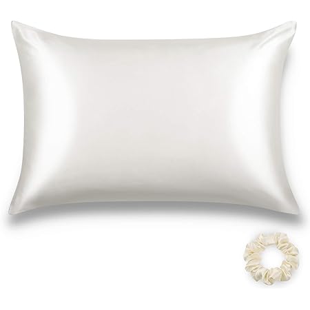 ALASKA BEAR 100% Mulberry Silk Pillowcase for Hair and Skin Health, Hypoallergenic, Standard Size 50x75cm Natural Silk Pillow Case Slip Beauty Sleep (1pc, Ivory White)