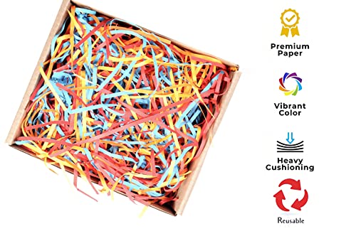 Image of Shredded Paper for Packing, 100 GMS, Shred, Grass, Decorative Fillers for DIY Crafts, Gift Wrapping, Easter Basket, Christmas, Birthday Decoration - Box Packing (Multi Color)