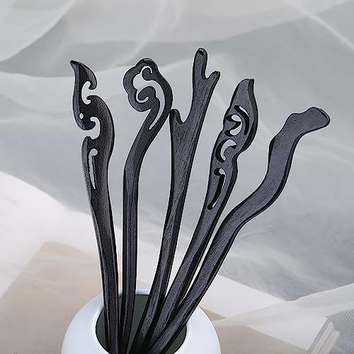 8 PCS Wood Hair Sticks, Chinese Retro Hairpins Chopstick Carved Hair Sticks for DIY Accessory for Woman Girls - Image 3