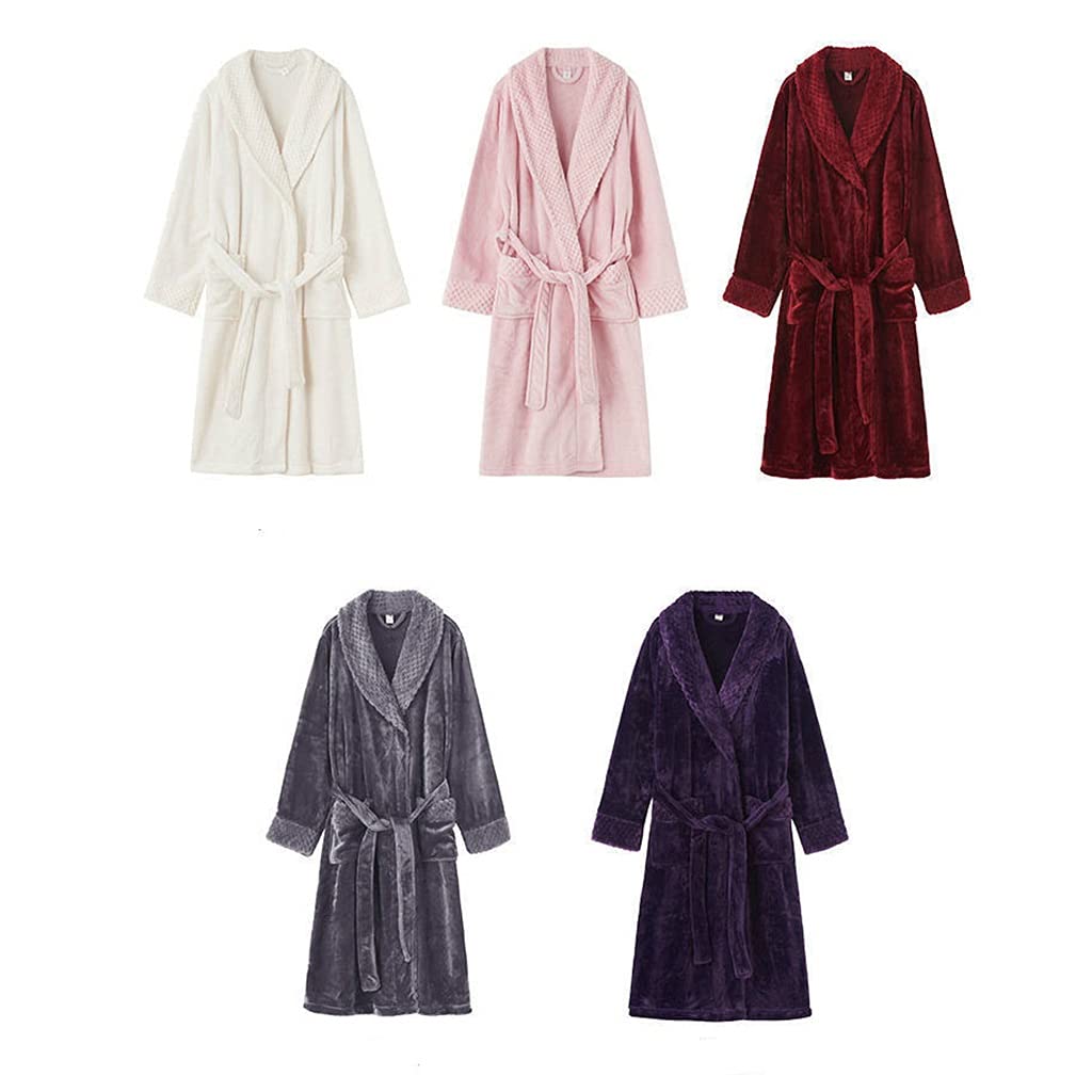 Camisón de Franela Grueso para Mujer, Pijama Largo de Invierno de Talla Grande, Servicio a Domicilio, código E XL (código e)