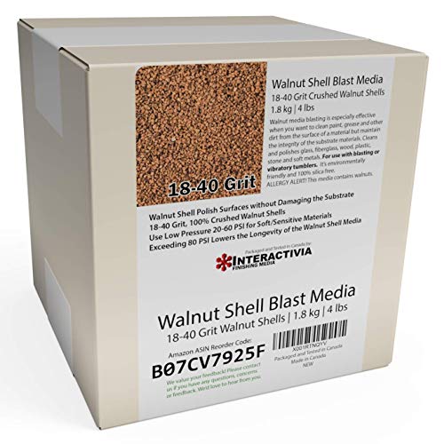 4 lbs or 1.8 kg Ground Walnut Shell Media 18-40 Grit - Medium