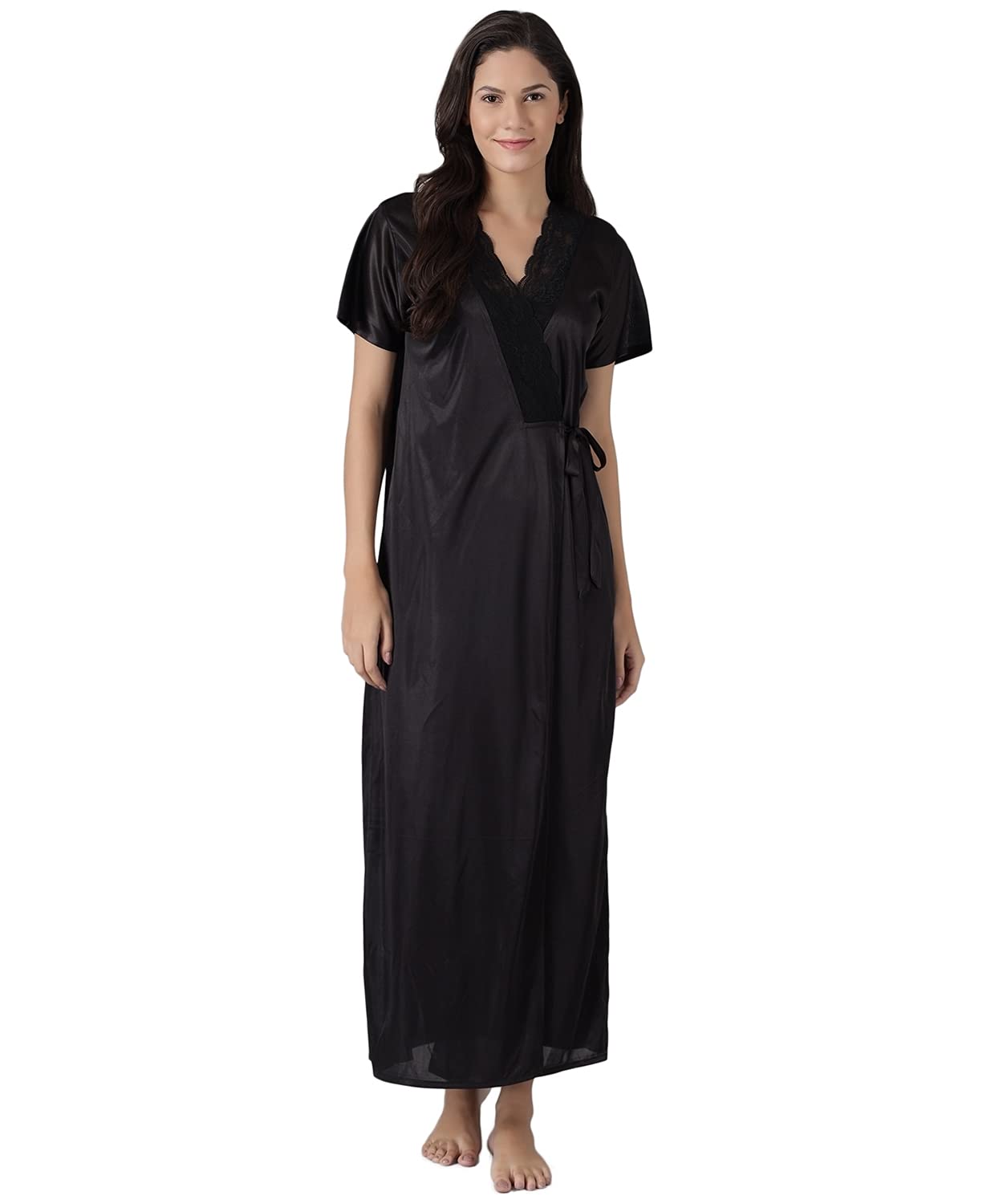 Sephani Women's Satin Sleepwear Night Dress - STN-1633