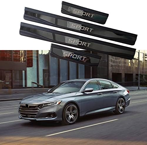 GZBFTDH Car Door Entry Guard, for Honda Accord Pilot Insight Passport Accessories, Auto Door Sill Protector Stainless Steel Kick Panels Scuff Plate (Pilot 2019-2022)