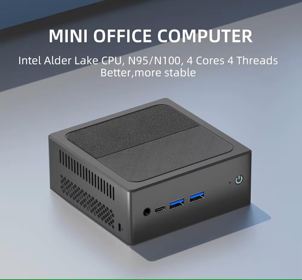 Mini PC, Intel N100 CPU 3.4G, 8GB DDR5, 256GB NVME SSD, Dual 2.5Gb