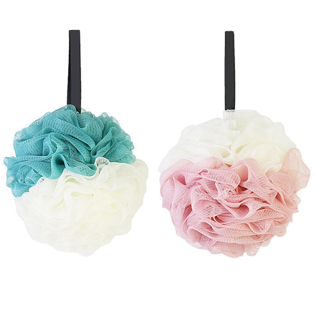 EBHO 2 Pièces Fleur de Douche Eponge Douche Fleur de Douche Lavable Fleur de Bain