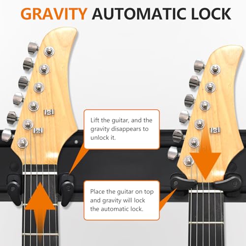 SKAEHP 5 Guitar Wall Mount Rack – Solid Aluminum Slatwall Rail - for Three Electric or Acoustic 3 Steel Hangers & 1 Rail Expandable Modular Music Room Organization, Storage or Display System COPPER - Thumbnail 6