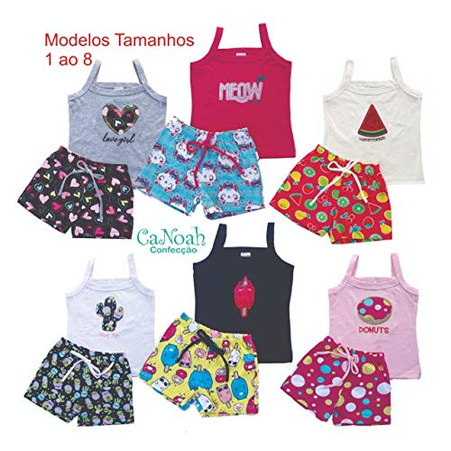 Kit com 4 Conjunto Infantil Menina - Verão - 1 ao 8