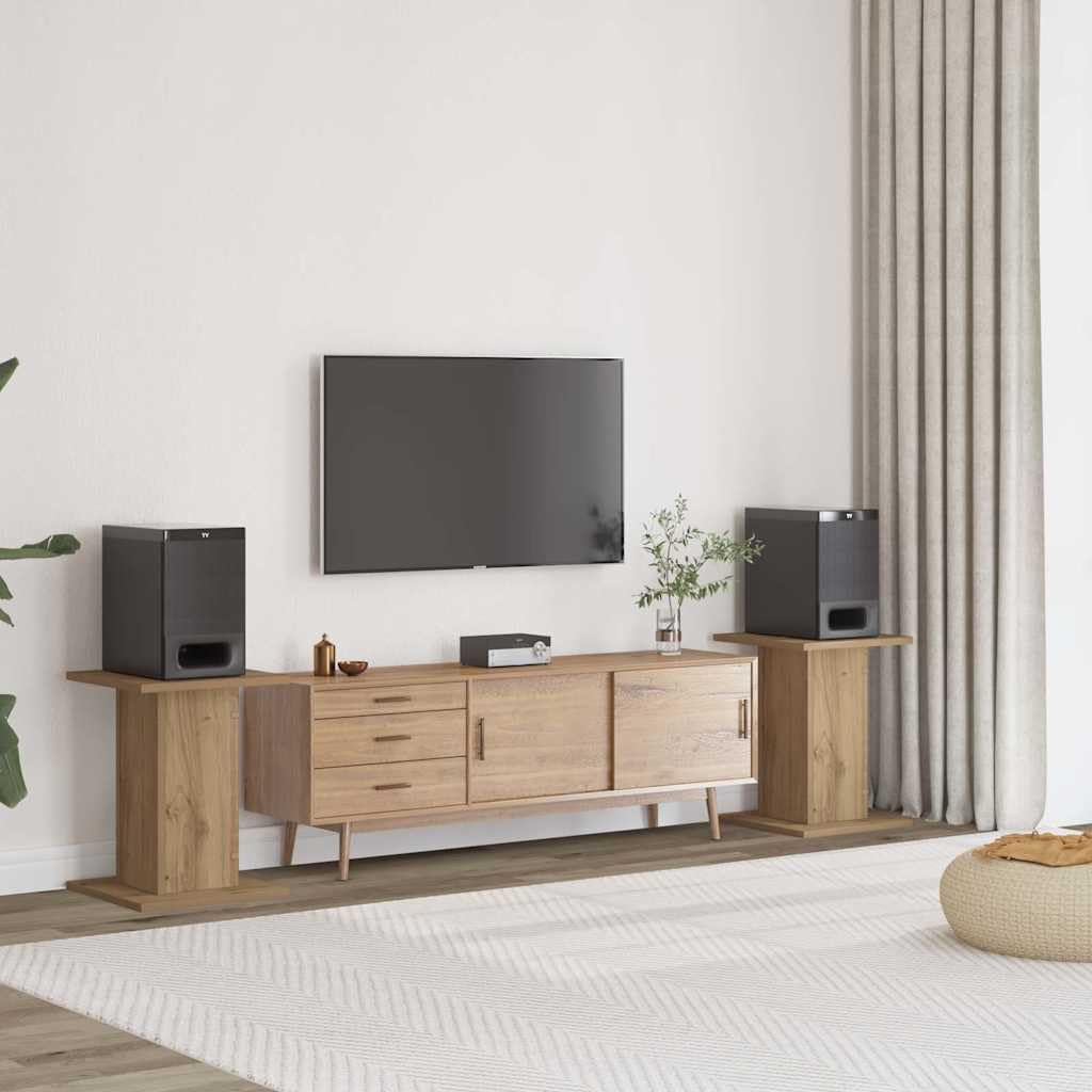 vidaXL Supporti Altoparlanti 2 pz Rovere 30x30x40 cm in Multistrato, stand per altoparlanti, supporto per altoparlanti da tavolo, supporto per altoparlanti surround