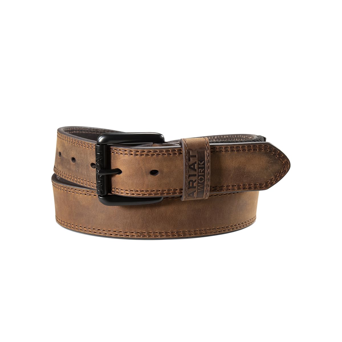 ARIAT Men's Work Stretch Leather Belt with Roller Buckle, 38, Brown
