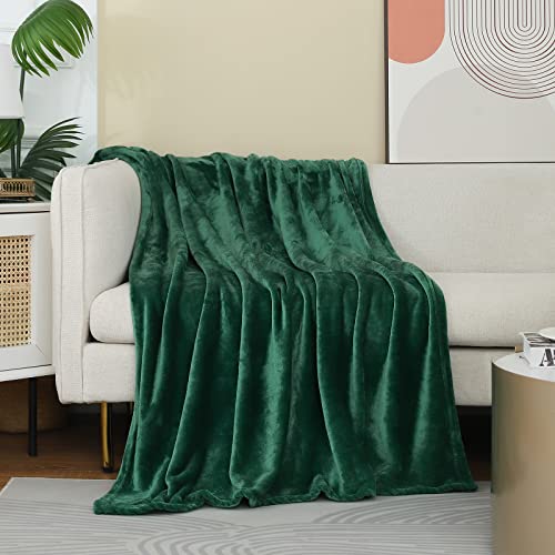 Image of JIAHANNHA Fleece Blanket King Size Green 108 by 90 Inches Blankets for Couch Sofa Bed 280GSM,Super Soft Cozy and Luxury Bed Blanket for All Season