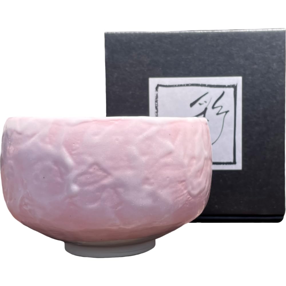 Ale-net Matcha Bowl, 4.7 x 3.0 inches (12 x H7.7 cm), 16.9 fl oz (500 cc), Colorful White Matcha Bowl Pink Tea Ceremony, Tea Utensils, Matcha Tea Bowl, Porcelain, Mino-yaki, Made in Japan