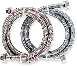 2-Pack Stainless Steel Washing Machine Hoses Burst Proof, 6ft Long - Hot