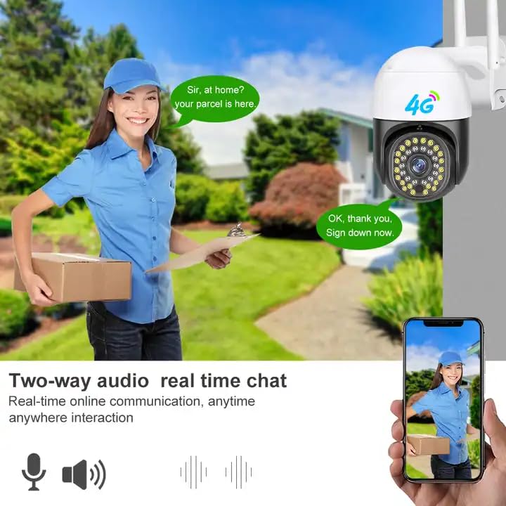 OneXsale 4g sim 4mp ptz CCTV Camera ip66 Waterproof Wireless Outdoor Security Camera v380 app auto Tracking 2-Way Audio Color Night Vision 1