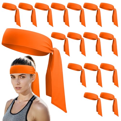 Image of ONUPGO 18Pcs Head Ties for Men Women, Adjustable Headbands Sports Sweatband Ninja Ties Head Band, Sweat Wicking Workout Headband for Sports, Running, Tennis, Yoga, Soccer, Karate
