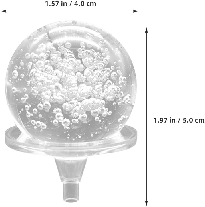 Yardwe Bubble Ball Holder Set 2 Pcs Decorative Glass Orbs for Fish Tank Decor Fountains Indoor Waterfalls Crystal Sphere Bubble Decor Enhancer