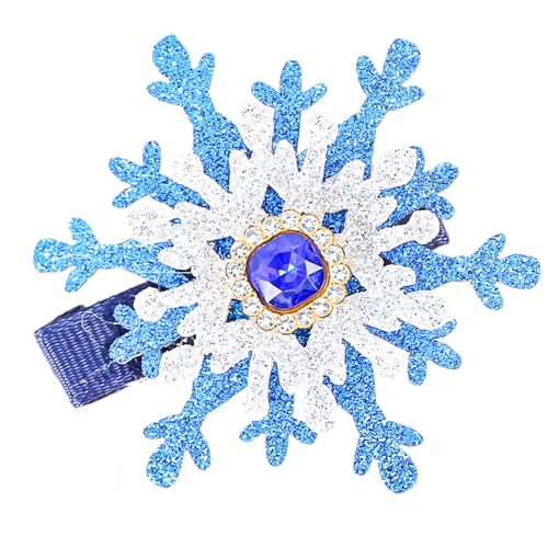 Elegantes pasadores para el pelo con diseño de copo de nieve, horquilla de Navidad con purpurina para mujeres y niñas
