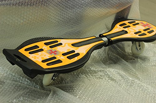 DiversitySport - Monopatín waveboard con luces intermitentes en las ruedas, Yellow With Design