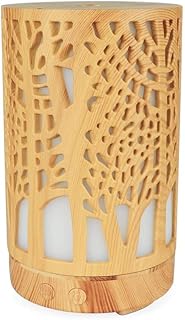 Anself Diffuseur d'arômes Ultrasonique, Diffuseur d'Huiles Essentielles Grain de Bois Perforé, Machine d'aromathérapie pour Huiles Essentielles de Chambre à Coucher d'humidificateur à Ultrasons