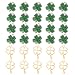 30 Pcs Lucky Four-Leaf Clover Charm Pendant Enamel Sequins Dangle Gold Plated Heart-Shaped Dainty Ornament for Necklace Bracelet Ankle Earring Jewelry DIY Making