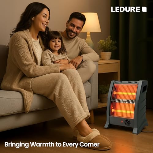 Image of LEDURE Megamite 800W Electric Room Heater with 1 Year Warranty | ISI Approved Compact & Powerful Space Heater | Energy Efficient, Low Noise & Durable Design for Bedroom, Living Room and Office