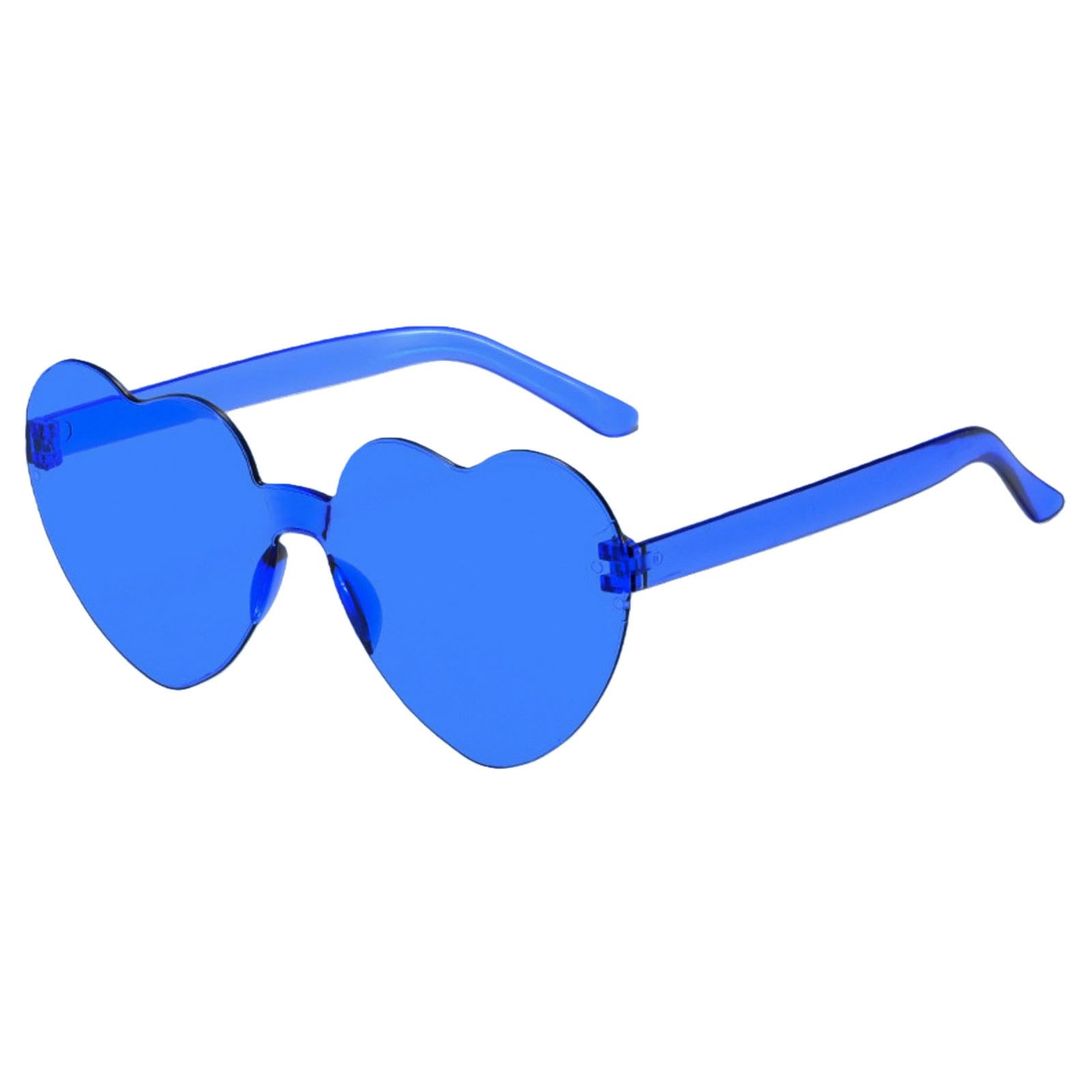 Gyios sunglasses Chic Retro Heart Shaped - Rimless Novelty Party Glasses, Party, Beach Vacation And Other Scenes Dark Blue