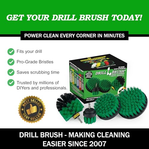Kitchen Drill Brush Set - Drill Powered Cleaning Tools for Stainless Steel Sink, Copper Sink, Stove Top, Oven, Pots, Pans, & Cabinets - Pot Scrubber - Air Fryer Cleaning Brush Set- Stove Cleaner Kit - Thumbnail 6