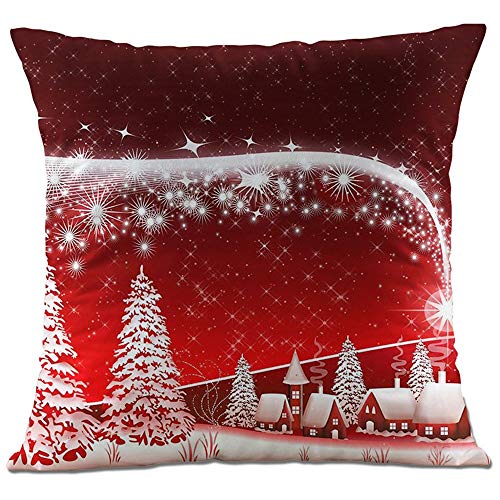 Hangood Weicher Plüsch-Kissenbezug, 50 x 50 cm, Weihnachtsmotiv, 50,8...