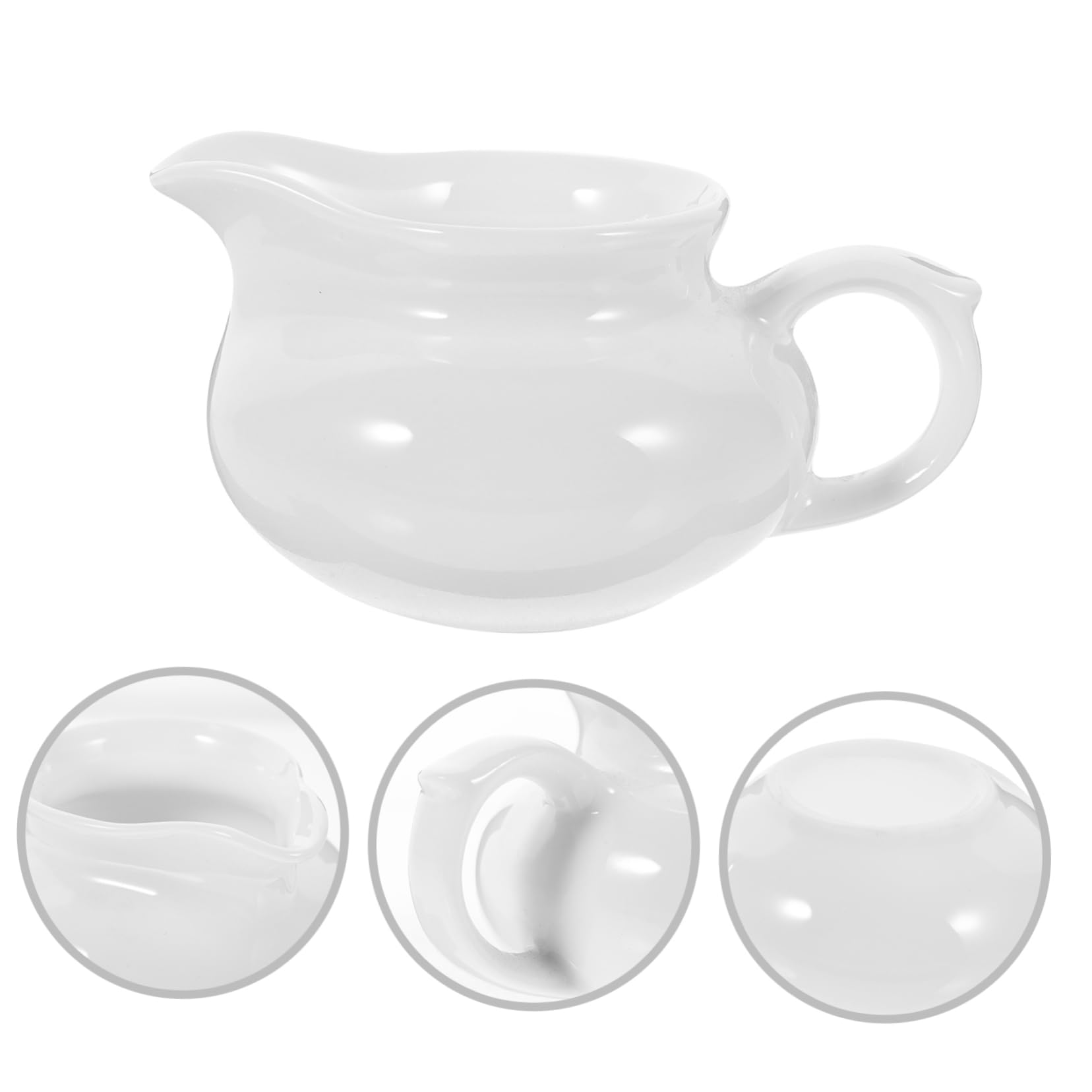 CIYODO 1pc Ceramic Sauce Pot Small Coffee Milk Creamer Coffee Creamer Pourer Sauce Holder Milk Holder Sauce Plating Art Jug Coffee Cup Espresso Mug Coffee Syrup Gravy Jug Ceramics White