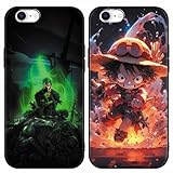 FGIAZDU 2 Pack Cool Phone Case for iPhone 6 Case 4.7',Japanese Anime Cartoon Characters Print for Men Women Teens,Comics Manga Pattern Design,Soft TPU Funda Cases for iPhone 6 Silicone Black Cover