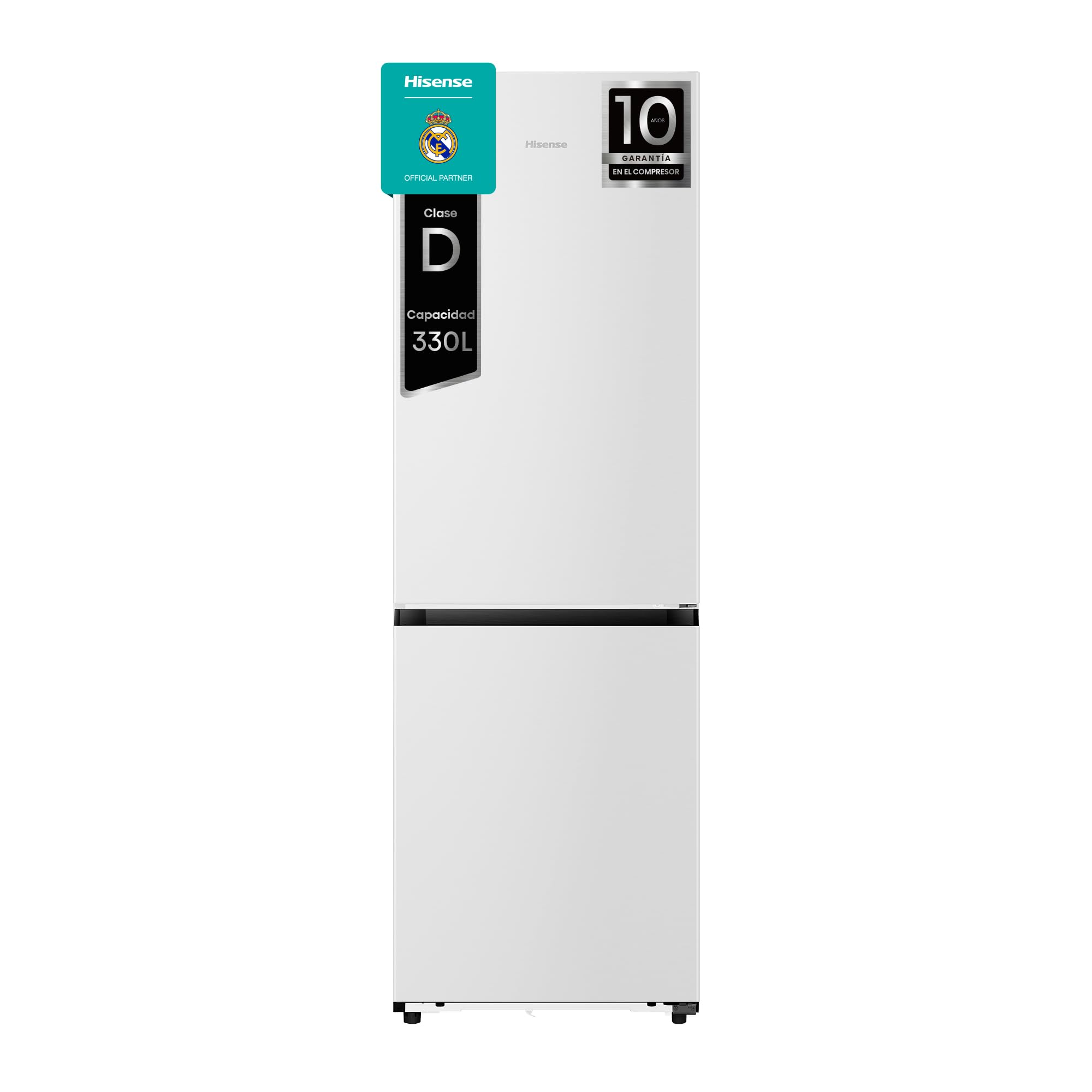 Hisense RB330K3EWD - Frigorífico Combi 2 Puertas Total No Frost Kitchen Fit, 330L, 186cm, Ventilación Inferior, Apertura de Puerta 90º, Supercongelado -28ºC, Conectividad WiFi, Multi Airflow, Blanco