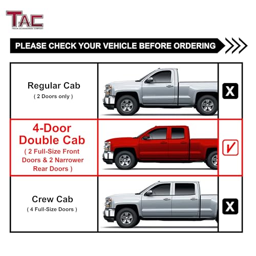 Estribos laterales negros TAC para Chevy Silverado/GMC Sierra miniatura 4