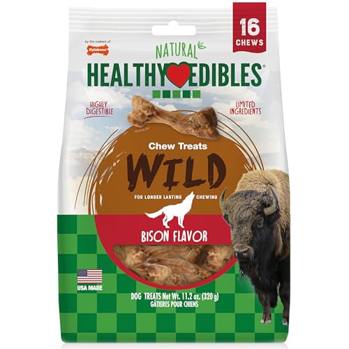 Image of Nylabone Healthy Edibles Wild Dog Treats, Bison Flavor, Small, 16 Count