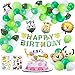 Produktbild Comius Sharp 54 Stück Tiere Dschungel Kindergeburtstag Deko, Folienballon Tiere Happy Birthday Banner Dschungel Deko Luftballons und Palmblättern für Kinder Geburtstagsdeko