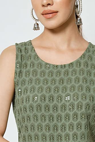 Image of SHOPPING QUEEN Women's Rayon Chikankari Lucknowi Kurta Palazzo with Dupatta Set