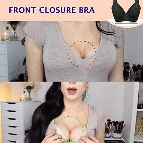 WORUIJIA MASI Bra - Plus Size Front Closure Elastic Push Up Comfort Bra, Bras for Women, Full Coverage for Best Support