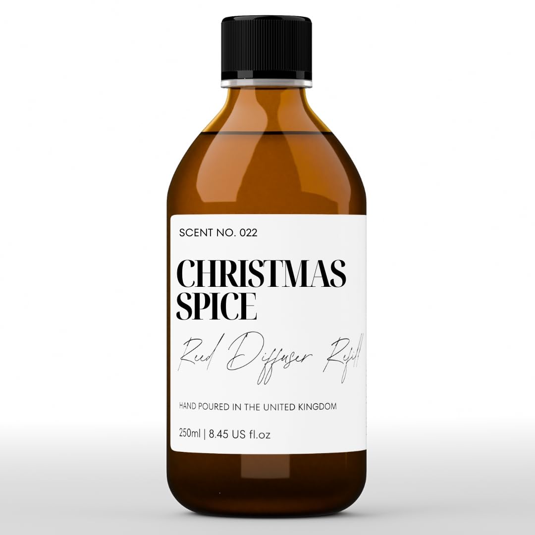 Freshskin Beauty LTD | Reed Diffuser Refill - Christmas Spice - 250ml - Home Fragrance, Scented Oils, Diffuser Oil - Vegan Friendly - A Rich, Complex, & Long Lasting Scent!