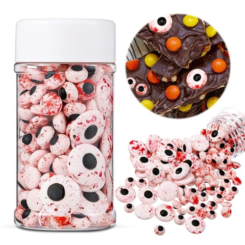 GAROMIA Ojos de Azucar 85g Deco de Ojos para Tarta de Halloween Deco de Ojos Comestibles para Galletas Cupcakes Cupcakes Halloween Navidad Niños Cumpleaños