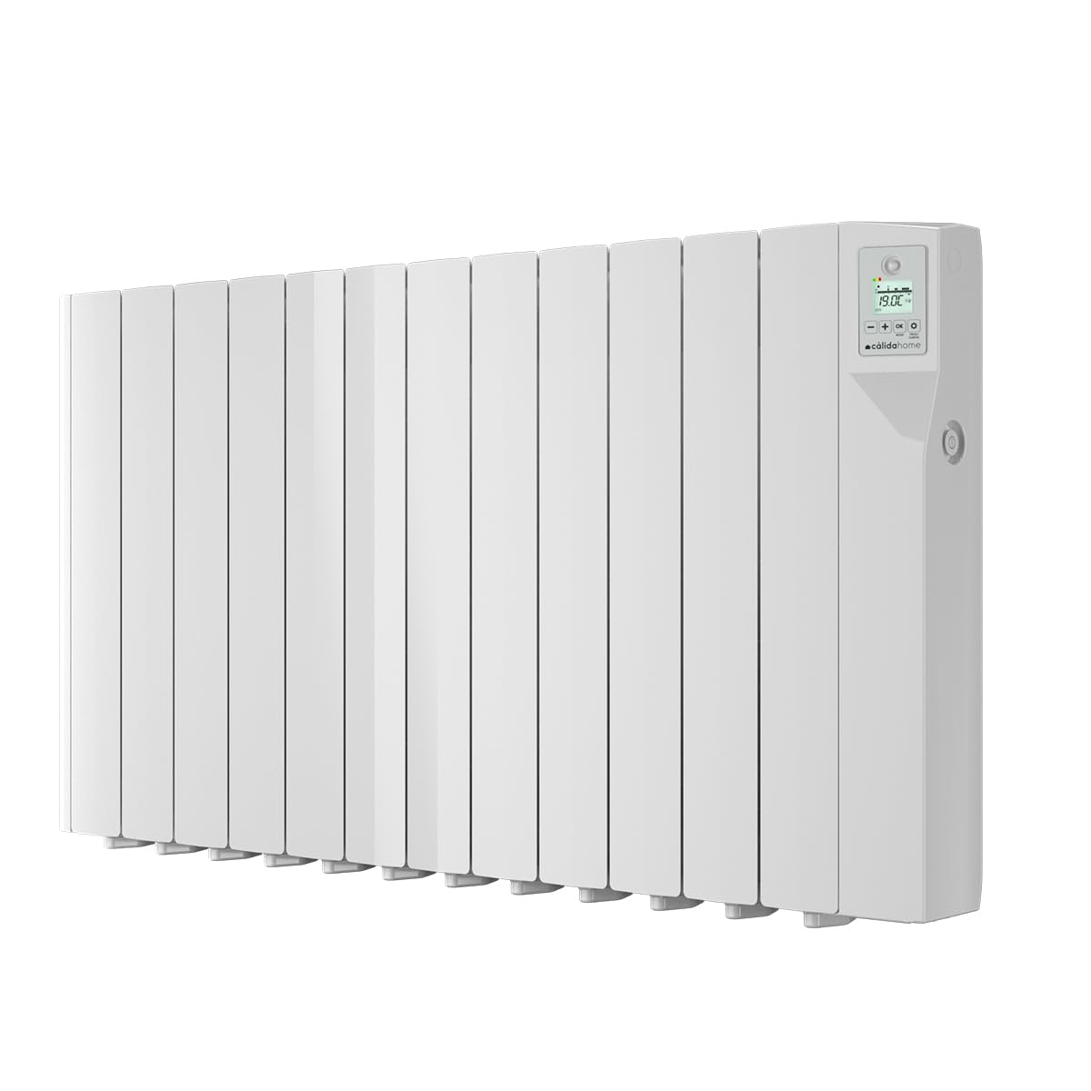 CálidaHome Sentinel 1800W – Emisor térmico eléctrico (12 elementos) con fluido de alta transferencia 150 W/elemento, con detector de presencia – Alta potencia para estancias de 18–23 m²