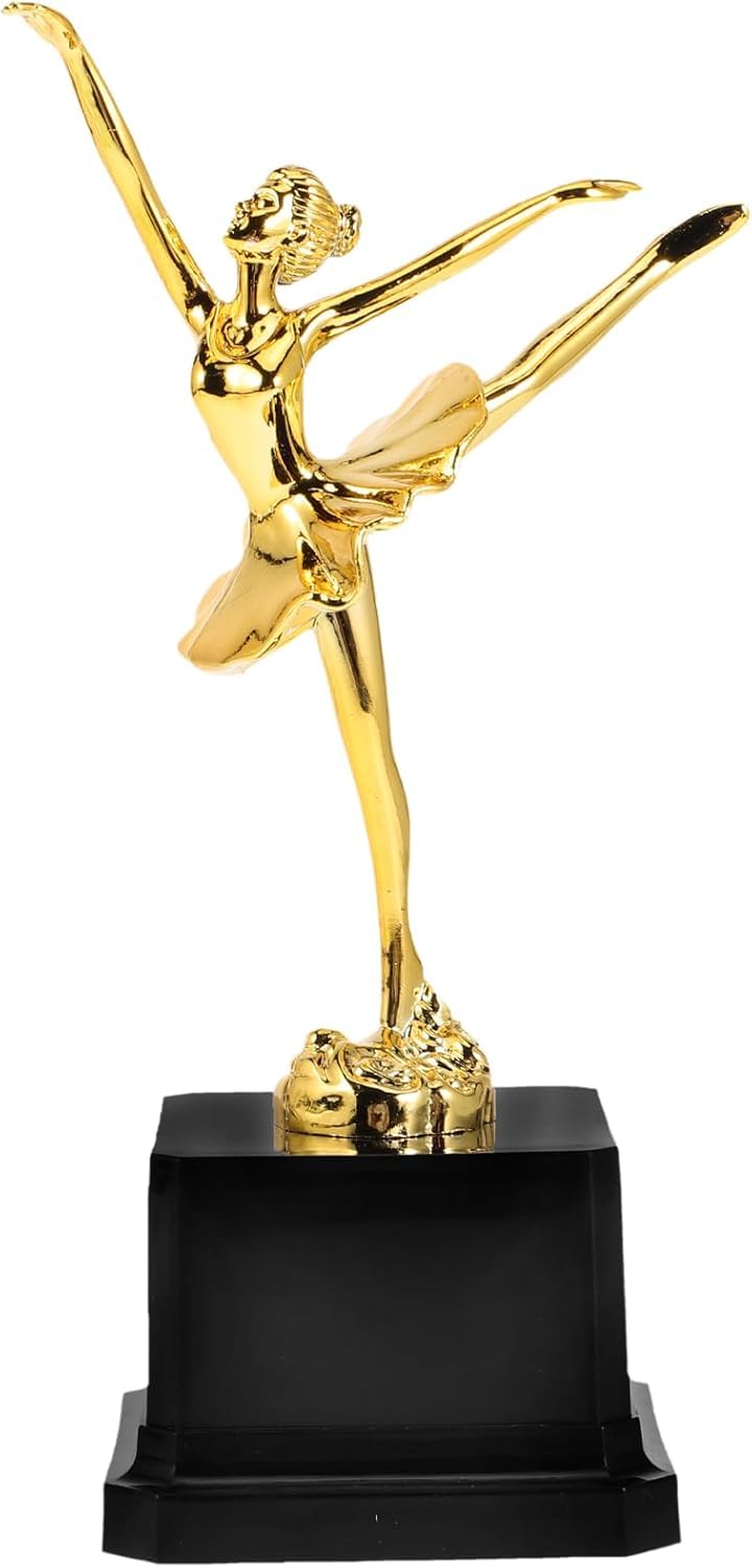 Niltracy Dance Gold Trophy, Ballet Trophy Dance Competition Prize Girls Dance Honor Trophy Souvenir Award Trophy Plastic Dance Winner Trophy for Sports Competition Winner (20Cm)