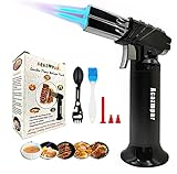 Double flame Butane Torch Without Butane Fuel, Refillable Kitchen Torch Lighter, Cooking Torch with...