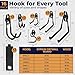 16 Pack Steel Heavy Duty Garage Hooks Storage Hooks with Anti-Slip Coating, Utility Garage Wall Mount Hanger and Organizer for Sheds, Bikes, Ladder, Rope, Broom, Shovel, Garden Power Tools, and Cords