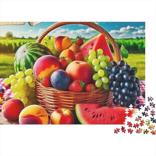Puzzle imposible de frutas 1000 piezas, juego educativo y decorativo de 70x50 cm